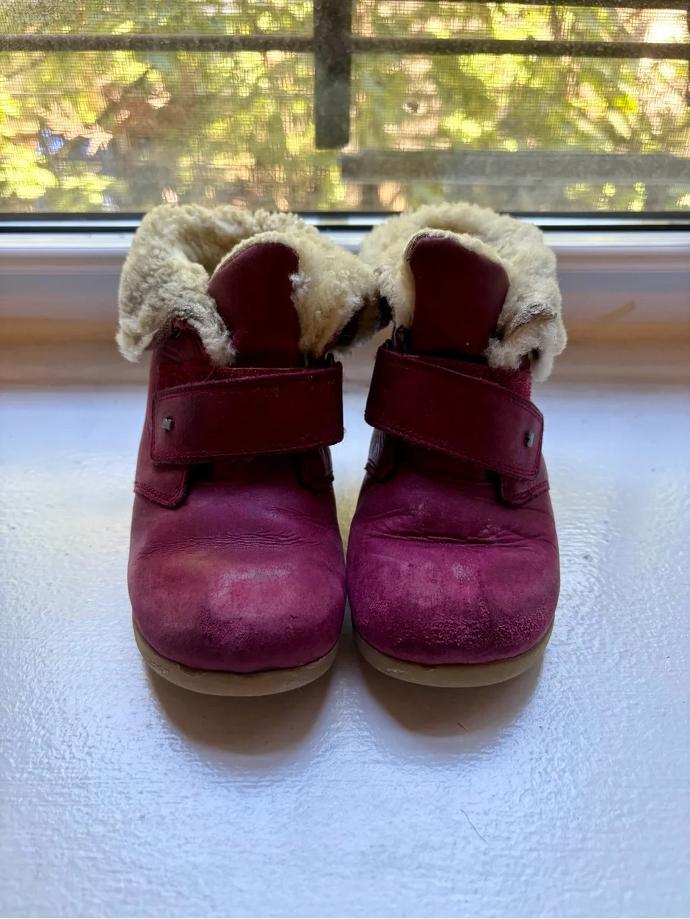 Bobux Kids Burgundy Faux-Shearling Lined Boots